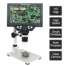 Load image into Gallery viewer, 1200X Video Microscope Digital Portable 7&amp;quot  for Soldering Electronic PCB Inspection
