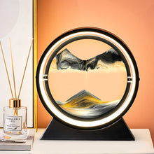 Load image into Gallery viewer, Moving Sand Art Picture Round Glass 3D Hourglass Deep Sea Sandscape In Motion Display Flowing Sand Frame 7/12inch

