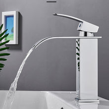 Load image into Gallery viewer, Brass Single Handle Single Hole Fashion Wash Basin Sink Faucet Hot and Cold Waterfall Bathroom Faucet Deck-mounted Faucet
