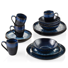 Load image into Gallery viewer, VANCASSO 16/32/48-Piece Starry Blue Dinner Set,Kiln Change Glaze Tableware Dinner Set with Dinner Plate,Dessert Plate,Bowl,Mug
