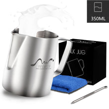 Load image into Gallery viewer, Stainless Steel Milk Frothing Pitcher Espresso Steaming Coffee Barista Latte Frother Cup Cappuccino Milk Jug Cream Froth Pitcher
