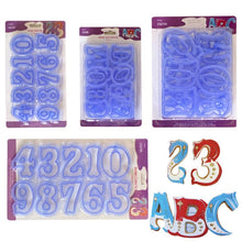 Load image into Gallery viewer, Plastic Cake Mould DIY Alphabet Letter And Number Impress Biscuit Cookie Cutter Press Stamp Embosser Tools Fondant Cake Mold
