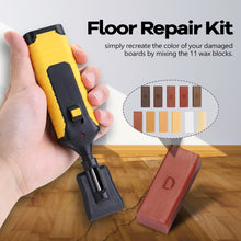 Load image into Gallery viewer, Household DIY Floor Repair Kit Multifunctional Repairs Tool Kit Wooden Floor Scratches Mend Utility Tool Kit with 11 Wax Blocks
