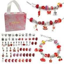 Load image into Gallery viewer, Children Charm Bracelet Making Kit Supplies Beads Creative Diy Bracelet Handmade Crystal Bracelet Pink Gift Box Set
