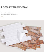 Load image into Gallery viewer, 12pcs 3D Brick Wall Sticker Self-Adhesive PVC Wallpaper for Bedroom Waterproof Oil-proof Kitchen Stickers DIY Decor
