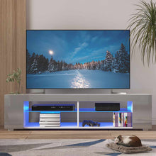 Load image into Gallery viewer, High Gloss Modern TV Stand With LED Light 4-Shelf Bookshelves Console Cabinet Home Office TV bracket
