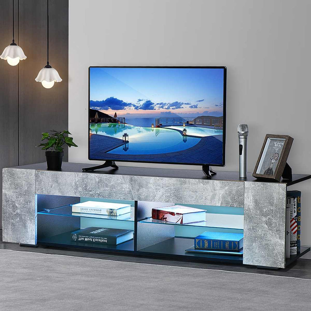 High Gloss Modern TV Stand With LED Light 4-Shelf Bookshelves Console Cabinet Home Office TV bracket