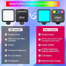 Load image into Gallery viewer, Ulanzi VL49 RGB Video Lights Mini LED Camera Light 2000mAh Rechargable LED Panel Lamp Photo Video Lighting  for Youtube Tik tok
