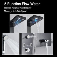 Load image into Gallery viewer, LED Light Shower Panel Waterfall Rain Digital Display Shower Faucet Set SPA Massage Jet Bathroom Column Mixer Tap
