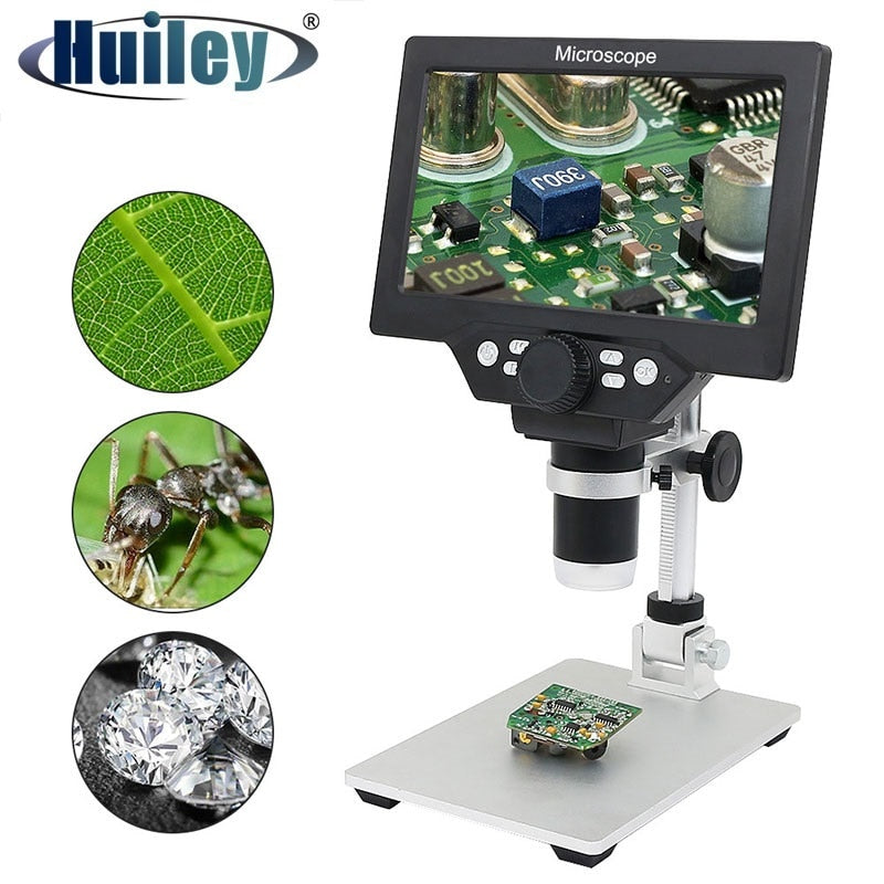1200X Video Microscope Digital Portable 7"  for Soldering Electronic PCB Inspection