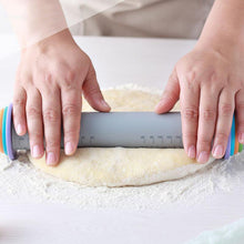 Load image into Gallery viewer, Baking Silicone Fondant Non-stick Rolling Pin Embossing Fondant Scale Adjustable Cake Dough Roller
