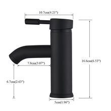 Load image into Gallery viewer, Rozin Matte Black Basin Faucet Deck Mounted Single Lever Bathroom Crane Waterfall Brass Bathroom Tap Hot Cold Water Mixer Taps
