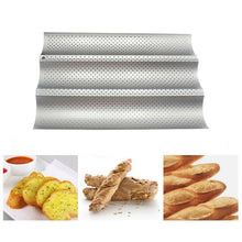 Load image into Gallery viewer, Hot Carbon Steel  2/3/4 Groove Wave French Bread Baking Tray For Baguette Bake Mold Pan DIY Bread Mold Baking
