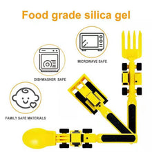 Load image into Gallery viewer, Innovative Children&#39;s Car Tableware Bulldozer Excavator Shovel 3-piece Cutlery Kids Tableware Using Materials Tested For Safety
