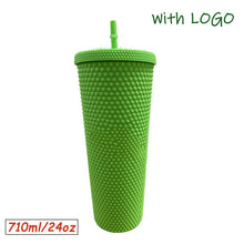 Load image into Gallery viewer, 1PC Diamond Radiant Goddess Cup With LOGO 710ml Summer Cold Water Cup Double Layer Plastic Durian Coffee Mug
