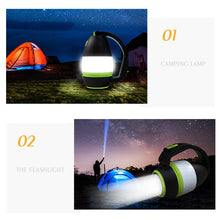 Load image into Gallery viewer, ZK20 Multi-function LED USB Rechargeable Camping Light/ Lamp Outdoor Hiking Home 3 in1 Flashlight Table Desk Lamp
