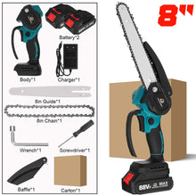 Load image into Gallery viewer, Brushless Electric Chain Saw 88VF 8 Inch Mini Chainsaw Rechargeable Wood Cutter Pruning Garden Power Tool For Makita 18V Battery
