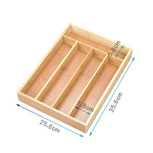 Load image into Gallery viewer, Kitchen Bamboo Cutlery Tray Storage Box Retractable Tableware Storage Drawers Kitchen Jewelry Tools Drawer Organizer

