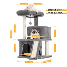 Load image into Gallery viewer, 180CM Multi-Level Cat Tree For Cats With Cozy Perches Stable Cat Climbing Frame Cat Scratch Board Toys Gray&amp; Beige
