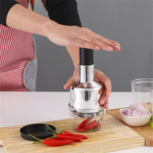 Load image into Gallery viewer, 1PC Fruit Vegetable Chopper Hand Press Food Cutter Onion Nuts Grinder Mincer Manual Safety Efficient Multifunction Kitchen Tool
