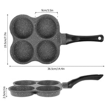 Load image into Gallery viewer, Pancake Pan Non-Stick Fried Egg Pan 4 Holes Frying Pan Pancakes Maker with Handle Crepe Pan for Breakfast Eggs
