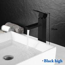 Load image into Gallery viewer, Basin Sink Bathroom Faucet Deck Mounted Hot Cold Water Basin Mixer Taps Matte Black Lavatory Sink Tap Crane
