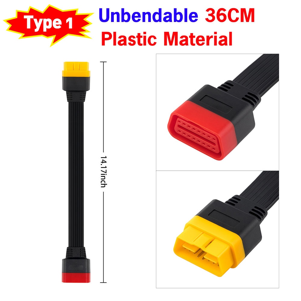 Universal 16 Pin Male To 16 Pin Female OBD 2 OBD II Extension connector for auto diagnostic extending cable