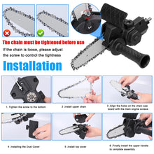 Load image into Gallery viewer, 4 Inch 6 Inch Chainsaw Electric Drill Modified To Electric Chainsaw Tool Attachment Electric Chainsaw Accessory Woodworking Tool
