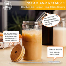 Load image into Gallery viewer, 550ml/680ml Glass Cup With Lid and Straw Transparent Bubble Tea Cup Juice Glass Beer Can Milk Mocha Cups
