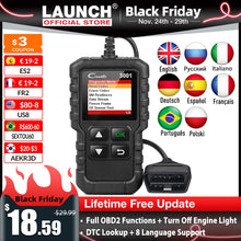 Load image into Gallery viewer, LAUNCH X431 CR3001 Car Full OBD2 Diagnostic Tools Automotive Professional Code Reader Scanner Check Engine Free Update pk ELM327
