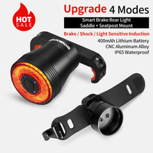 Load image into Gallery viewer, ROCKBROS Bicycle Smart Auto Brake Sensing Light IPx6 Waterproof LED Charging Cycling Taillight Bike Rear Light Accessories Q5
