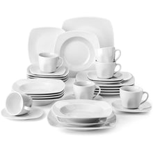 Load image into Gallery viewer, MALACASA  JULIA 30/60 Piece Porcelain Dinner Tableware Set Dinner Soup Dessert Plates Cups and Saucers Set Service for 12 Person
