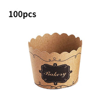 Load image into Gallery viewer, 100Pcs Disposable Baking Cupcake Liners Cup Paper Baking Wrappe Case Cake Muffin Box Cake Tool
