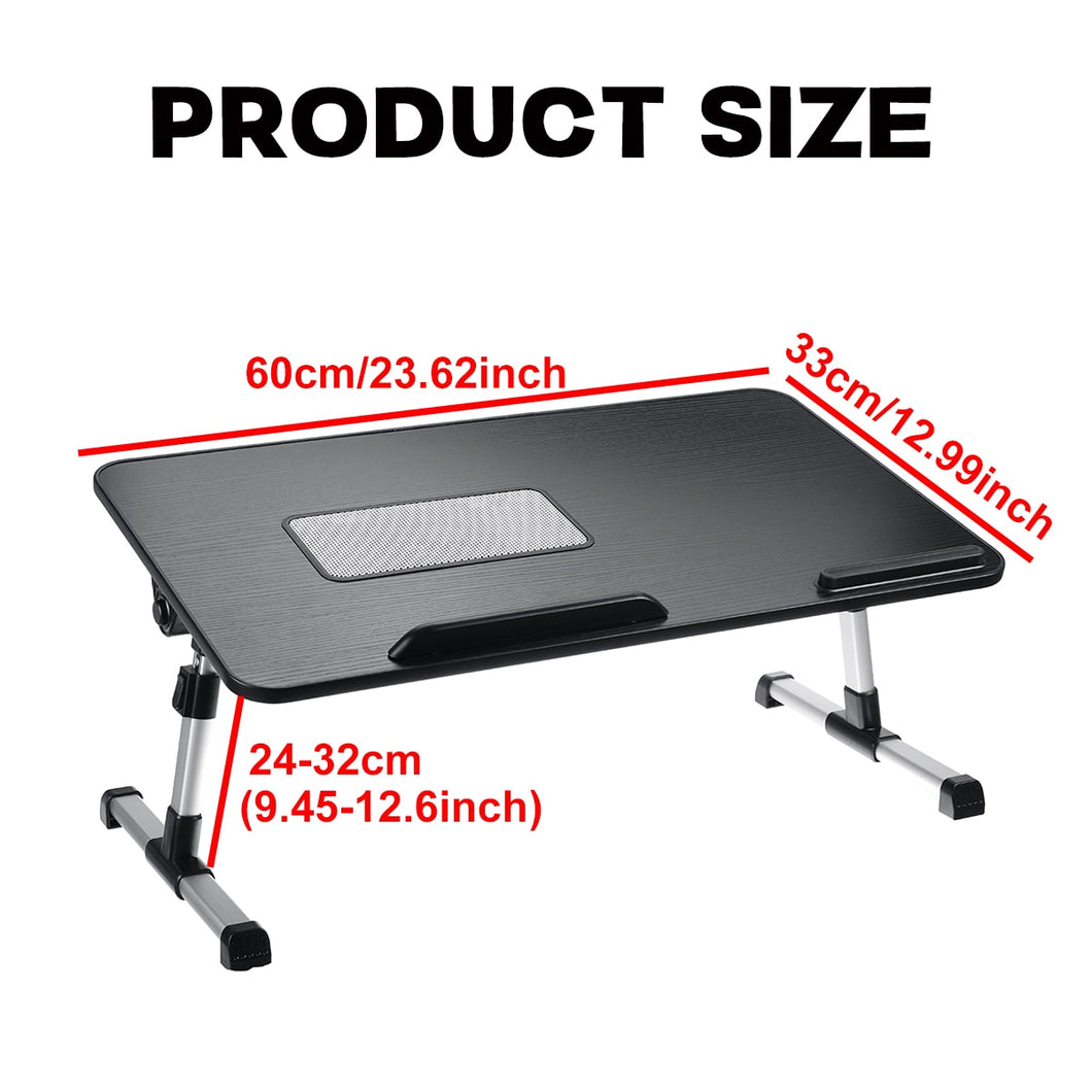 Portable Folding Laptop Stand Holder Study Table Desk Cooling Fan Foldable Computer Desk for Bed Sofa Tea Serving Table Stand