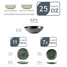 Load image into Gallery viewer, VANCASSO Starry 12/24/36-Piece Dinner Set Vintage Look Ceramic Green Stoneware Tableware Set with Dinner,Dessert Plate,Bowl
