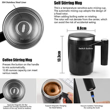 Load image into Gallery viewer, USB Automatic Self Stirring Magnetic Mug 304 Stainless Steel Smart Coffee Milk Mixer Stir Cup Thermal Blender Gift Water Bottle
