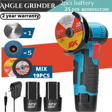 Load image into Gallery viewer, 12V Brushless Angle Grinder 19500RPM Electric Polishing Grinding Machine Cordless Cutting Lithium Battery Power Tool
