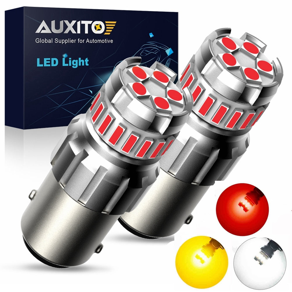 AUXITO 2X P21W BA15S LED 1156 7506 BAY15D 1157 P21/5W LED Bulbs Super Bright Car Lights Red White Brake Lights Reverse Lamp DRL