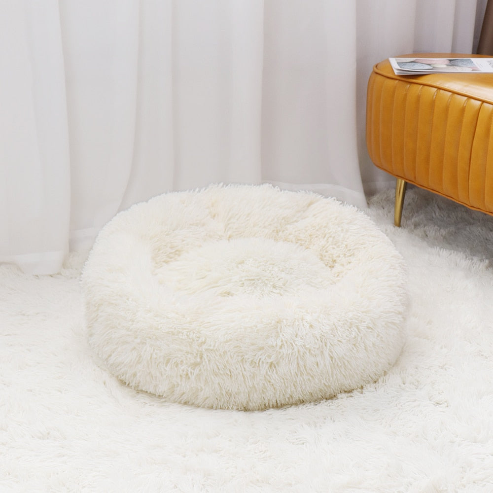 Super Soft Pet Cat Bed Plush Full Size Washable Calm Bed Donut Bed Comfortable Sleeping Artifact