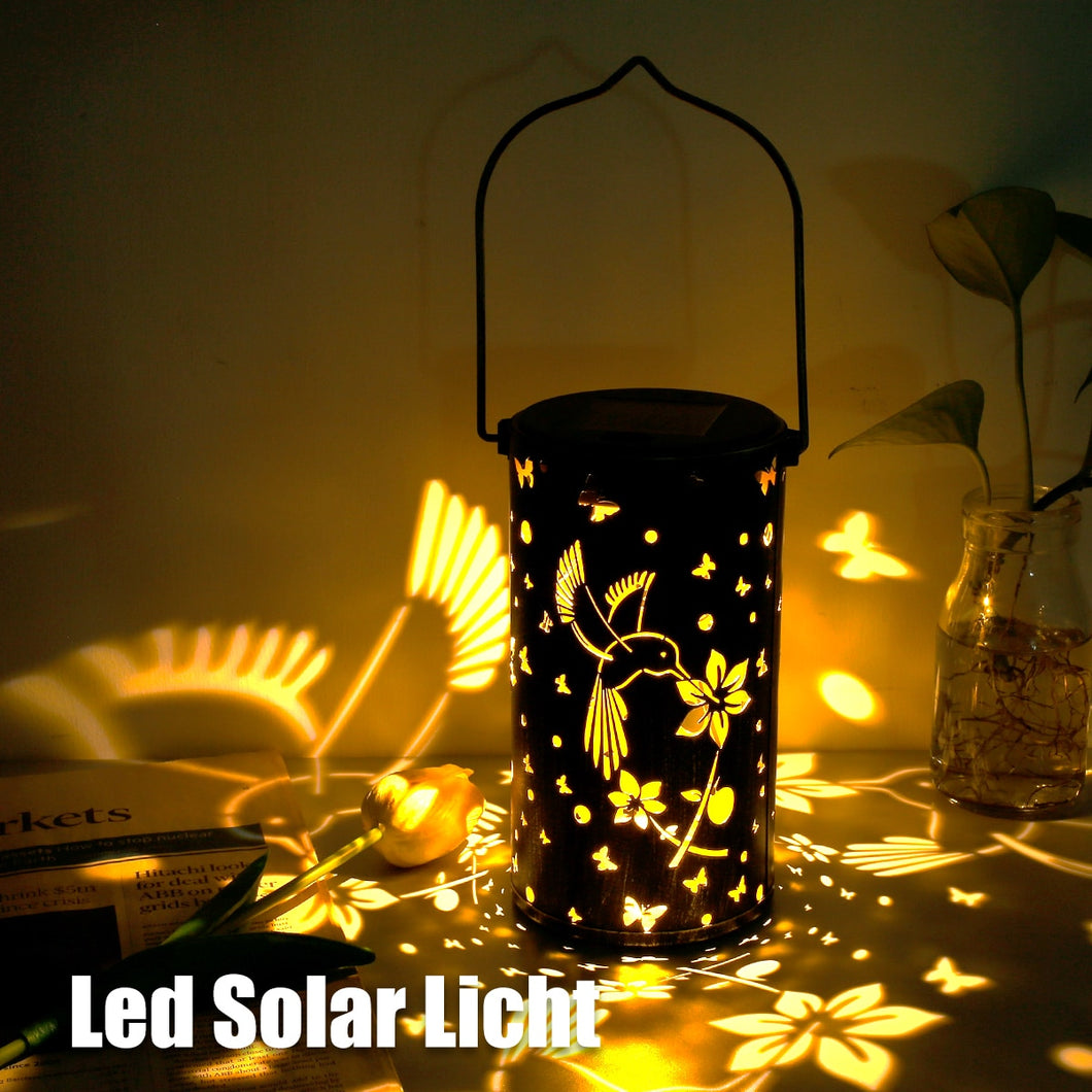 Butterfly Shadow Solar Light Outdoor Waterproof Solar Lamp Retro Solar Lantern Projection Light Solar garden light