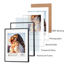 Load image into Gallery viewer, Picture Photo Frame Black Metal Poster Wall Art Display 30x40 40X50 50x70cm With Mat Plexiglass Painting Gallery

