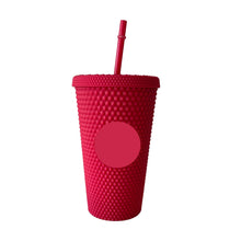 Load image into Gallery viewer, 710ml / 473ml Diamond Radiant Durian Cup with Straw with Logo Double-Layer Reusable AS Material Tumbler Coffee Cup
