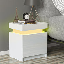 Load image into Gallery viewer, RGB LED Coffee Table 2 Drawers Table Storage Organizer Bedside Cabinet Furniture Nightstands End Table Living Room Furniture
