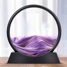 Load image into Gallery viewer, Moving Sand Art Picture Round Glass 3D Hourglass Deep Sea Sandscape In Motion Display Flowing Sand Frame 7/12inch
