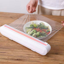 Load image into Gallery viewer, Punch-free Fixing Food Wrap Dispenser Cutter Foil Cling Film Wrap Dispenser Plastic Sharp Cutter
