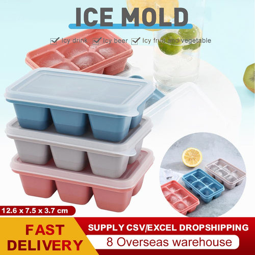 15 Grid Food Grade Silicone Ice Tray, Home with Lid DIY Ice Cube - beebee2
