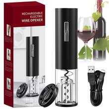 Load image into Gallery viewer, Electric Wine Opener Rechargeable Automatic Corkscrew Wine Bottle Opener with Foil Cutter
